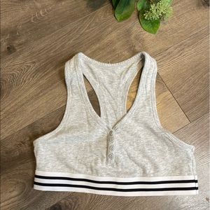 Colsie button up racer back sports bra small